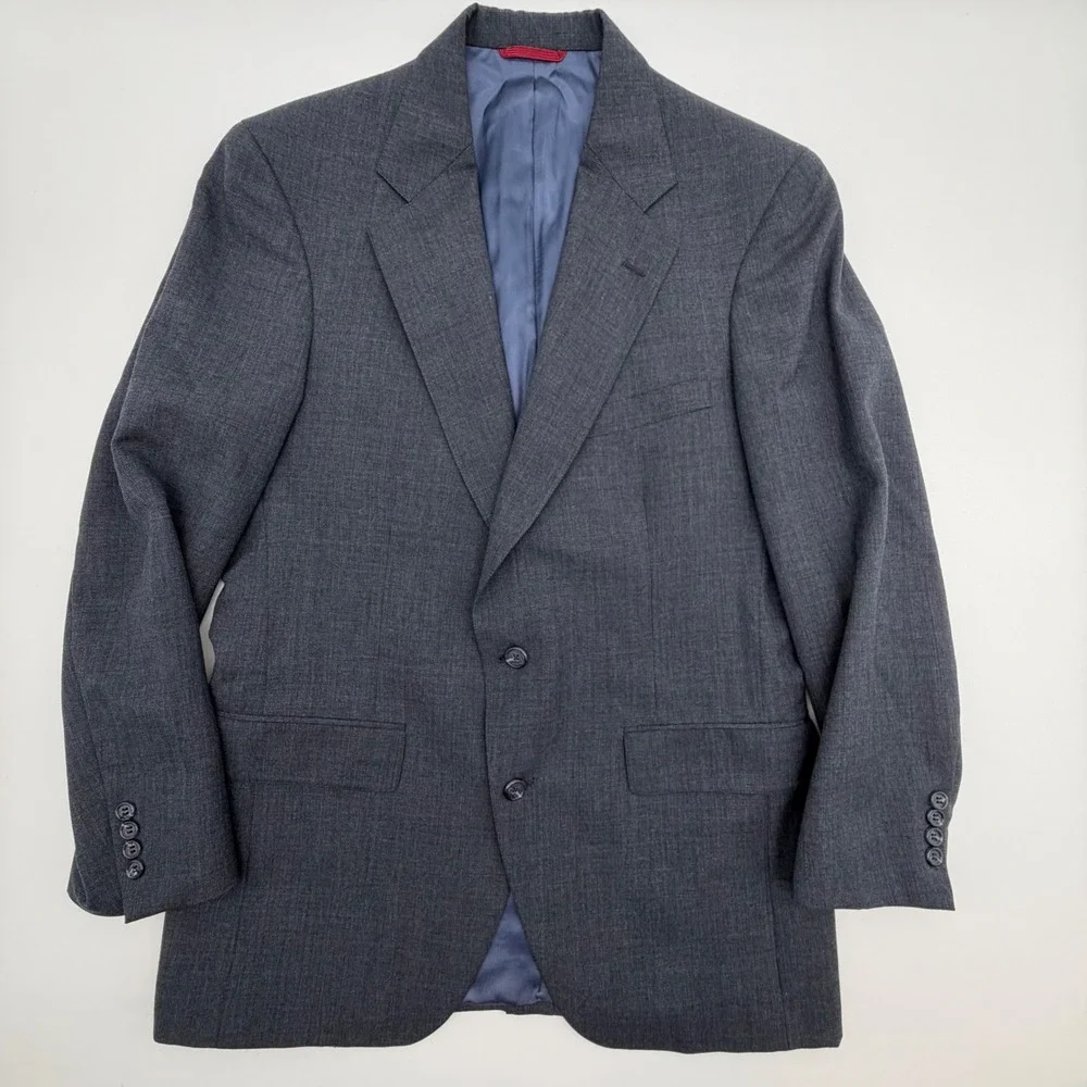 Jos. A. Bank Exec Collection Mens Gray 100% Wool Blazer Sport Coat USA Made 42R